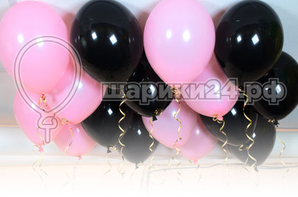 Черно-розовые шары-пастель