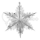 Снежинка фольгированная серебристая, 60 см