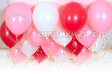 Бело-красно-розовые шары-пастель