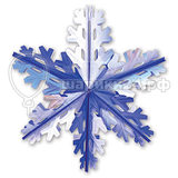 Снежинка фольгированная синяя и серебристая