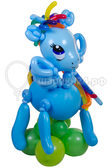 голубая Pony фигура из шаров