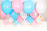 Бело-розово-голубые шары-пастель