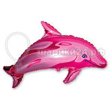 Дельфин розовый фольга